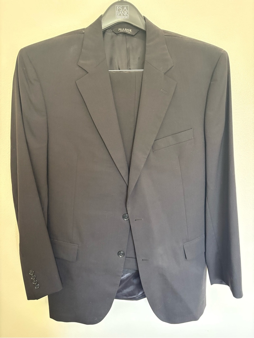Jos. A. Bank Men's Black Two-Button Suit Jacket